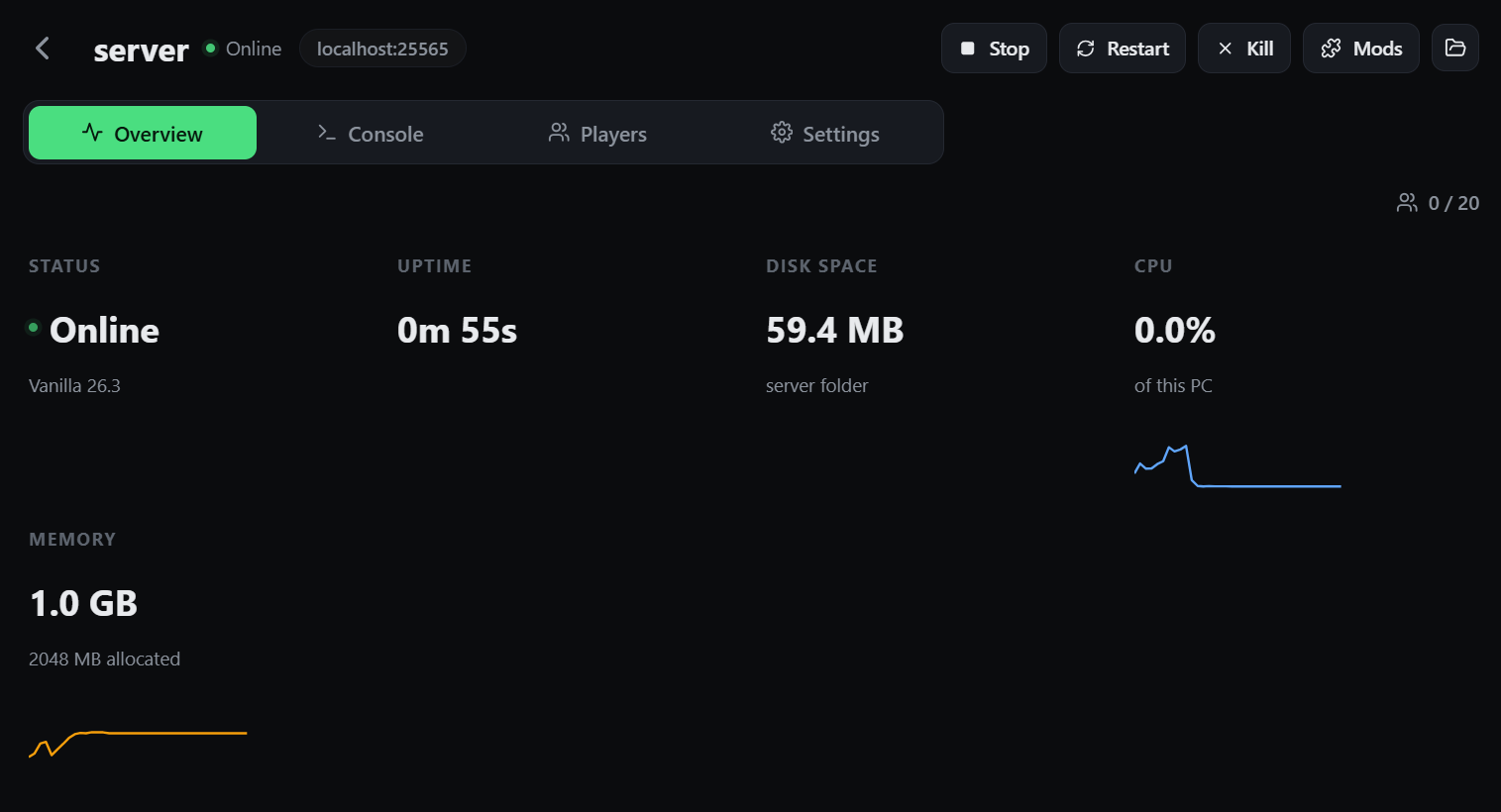 Crit Launcher's built-in local server hosting